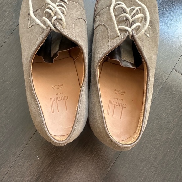 NEW DUNHILL CEMENT SUEDE PLAIN TOE BLUCHER LACE UP MENS size 8.5 main image 4